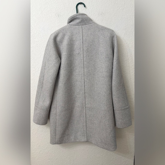 J. Crew Light Gray Factory Wool Blend City Coat Size 4 - Picture 5 of 13